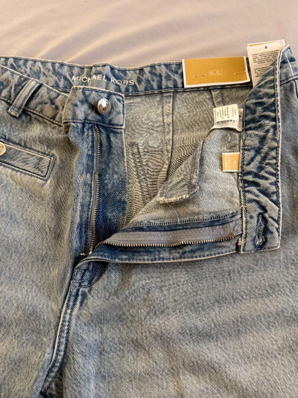 MSRP $110 - MICHAEL KORS Women's Size 16 Selma Crop Wide Leg High Rise Jeans - Picture 4 of 12